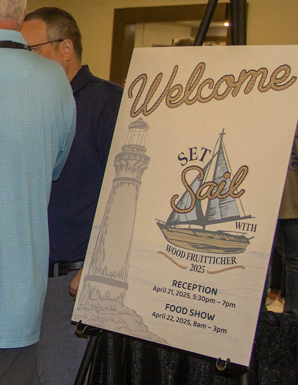 The Food Connector 2025 DEV Wood Fruitticher Signage