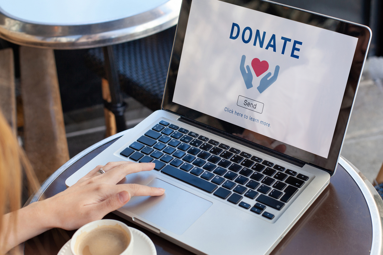 Donate To Charity, Donation Concept. Give Help By Sending Money.