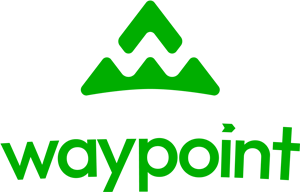 Waypoint logo featuring a green mountain peak icon, representing food distribution and wholesale supply chain management solutions.